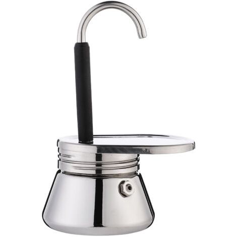 Espressokanne für den Herd, Edelstahl-Mokakanne mit einem Ausguss, leichte, tragbare Kaffeemaschine mit großem Fassungsvermögen, DIY-Stil im italienischen Stil, für Outdoor-Camping (1/4)
