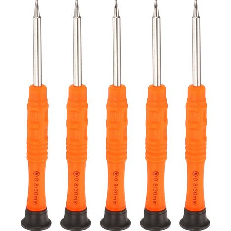 5 pièces Tournevis Mini Étoile 0.8mm Tête Cinq Branches Orange (1/5)