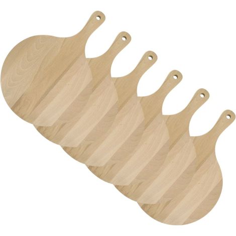 Lot de 6 planches à pizza et tarte flambée en bois 30 cm Fackelmann Wood Edition