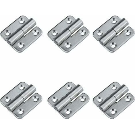 Set di 6 cerniere staccabili da 3,7 cm - Cerniere per porte rimovibili - Realizzate in acciaio inox 304 - Per uso a destra