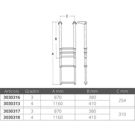 Scala telescopica oem-marine 3030313 acciaio inox 4 gradini antiscivolo (1/2)