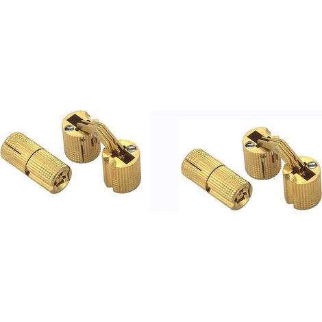 royaluxe - 4 Pcs Charnières Cylindriques en Laiton, Caché Charnière Invisible Tonneau pour DIY Porte en Bois Armoire Caravane, 8 mm (1/5)