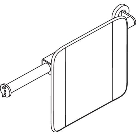 HEWI 900.51.91360 ER Appui-dos mobile, T : 150, gauche murale