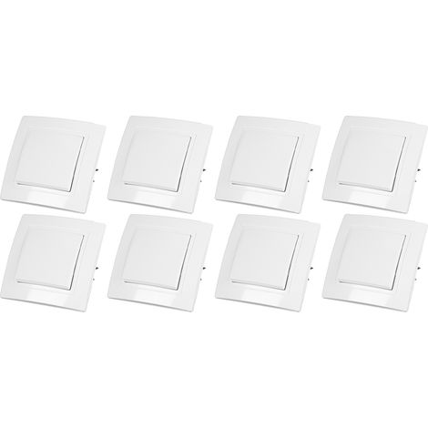 8 Interrupteurs Unipolaires 10A/250V, Bouton Paddle Décoratif pour Maison, Conforme Normes Européennes (1/5)