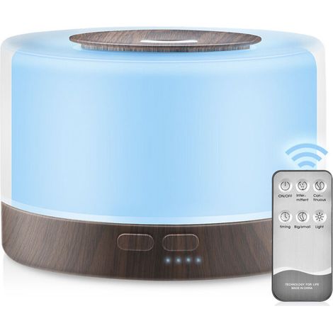 Umidificatore a ultrasuoni da 500 ml con illuminazione a LED e diffusore di aromaterapia per casa e ambienti – Diffusore di aromi a nebbia fredda per oli essenziali per relax e benessere - Crezuo