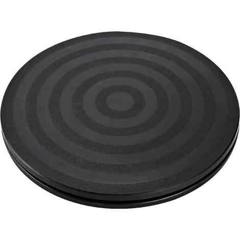 Stück solider Drehteller, 360° drehbarer Drehteller mit gelagertem Drehtellersockel, TV-Plattenspieler, universelles rundes Tablett, robuste Drehhalterung, schwarzes Tablett (1/5)