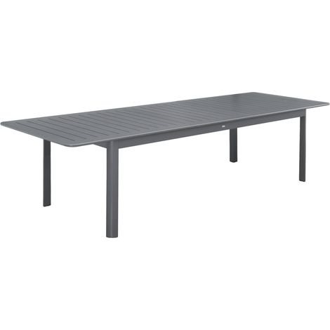 sweeek - Ausziehbarer Gartentisch aus Aluminium, 10 Plätze