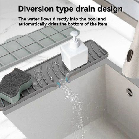 Tapis En Silicone - Pour Évier Cuisine Et Salle De Bain - Bac Récupérateur D'Égouttement - 2 Pièces (1/5)