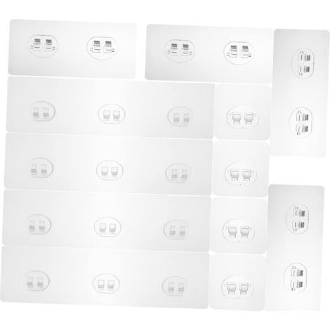 12pièces Lot De Crochets Adhésifs Pour Mur Transparents Suspendre Serviettes Ou Brosses Usage Cuisine Et Salle De Bain (1/5)