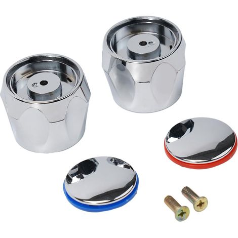 1 paire de boutons de robinet de douche et de baignoire boutons pour robinet chaud et froid poignée pour 20 dents 9 mm valve noyau (1/5)