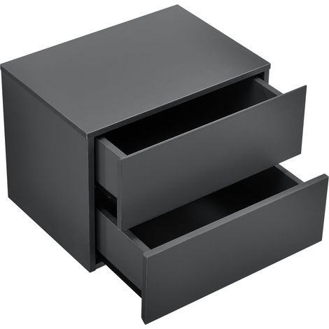 Comodino pensile con 2 cassetti comodino sospeso 40 cm grigio scuro 030000823