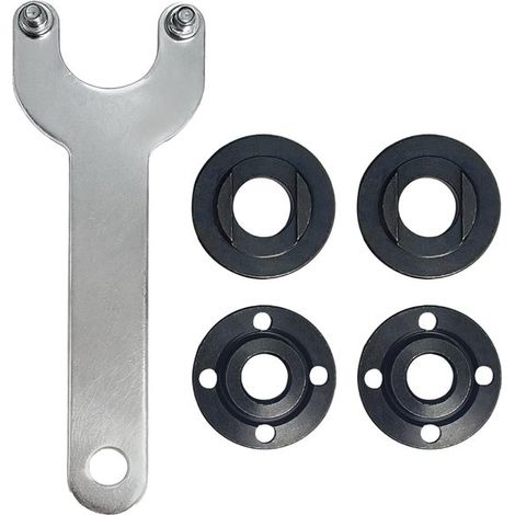 Llave de 125 mm para amoladora angular, apta para brida, 5 piezas, apta para Dewalt/Makita/Bos, metal fundido, para varios modelos angulares. (1/5)