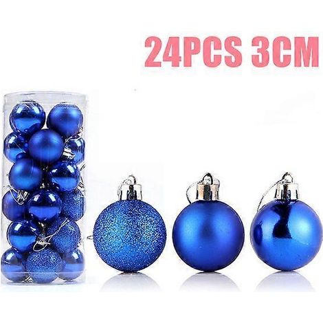 Boules de Noël décoratives, pendentifs à suspendre au sapin, sphères de Noël de 6 cm, décoration de Noël, cadeau de Nouvel An, type 03, 24 pièces de 3 cm (1/5)