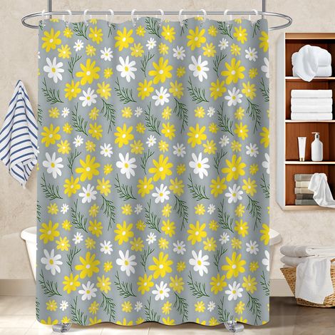 Rideau de bain imprimé polyester 180x180 montage sans perçage rideau étanche pour campin (1/5)