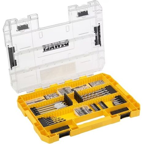 Dewalt – Coffret de 135 accessoires perçage/vissage – Forets Extreme SDS Plus pour maçonnerie – Toughcase Large avec Wear Mark Indicator – DT70763QZ