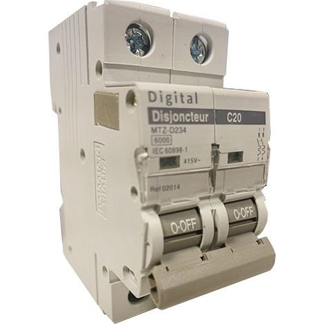 Digital 02014 Leistungsschalter 2P 20A 415V Kurve C 6kA