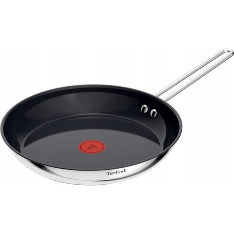 Padella TEFAL Nordica da 28 cm in acciaio, adatta a piani cottura a induzione e con rivestimento in ceramica.