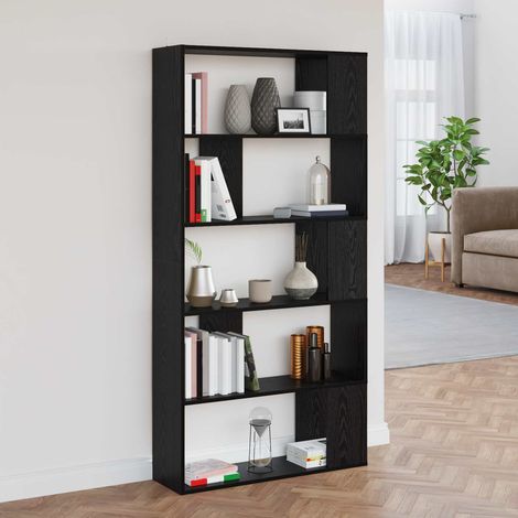 Bücherregal Schwarz Eichen-Optik 80 x 24 x 159 cm Holzwerkstoff