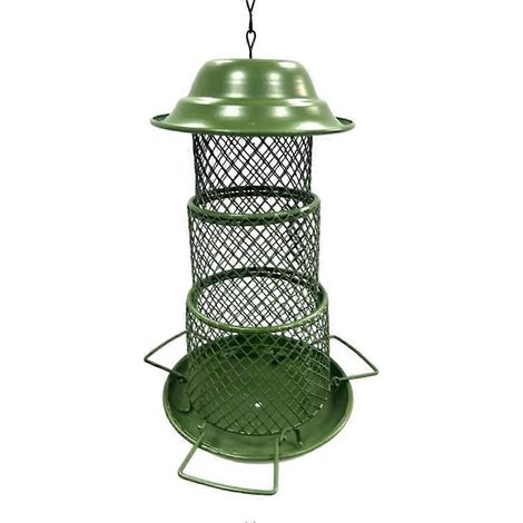 Mangeoire à oiseaux extérieure en métal, portable, télescopique et suspendue, avec plateau anti-écureuils, pour animaux de compagnie, ronde. (1/5)