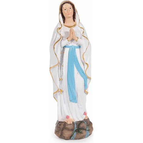 Statuina per Presepe raffigurante Madonna Vergine Maria realizzata in resina colorata, da appoggiare, set da 6 pezzi, cm 4 x 3,5 x 13 H
