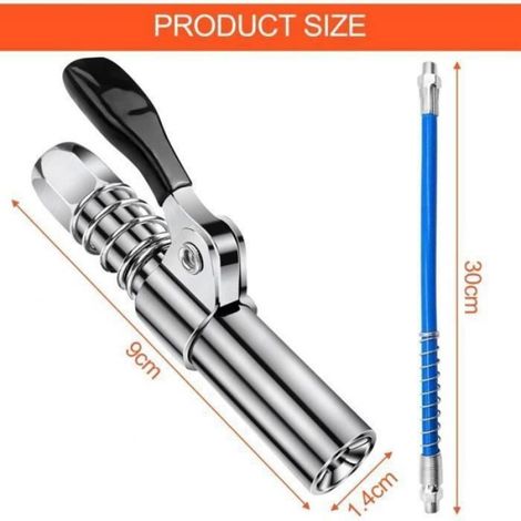 Embout Pompe Graisse Manuelle Universel Inox 30cm Antidérapant (1/4)