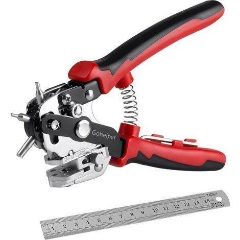 Pince Perforatrice Cuir, Pince Trou Ceinture cuir Pince à perforer le cuir, Emporte Piece Cuir, Troueuse Ceinture, Pince Perforatrice à œillets professionnelle pour Tissu Ceinture Cuir Sac Plas (1/4)