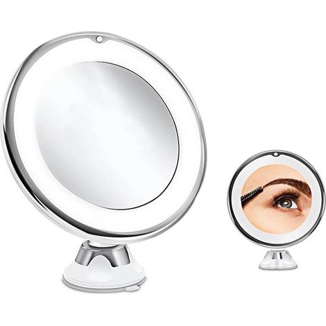 Miroir de maquillage grossissant x10 avec éclairage LED (1/5)