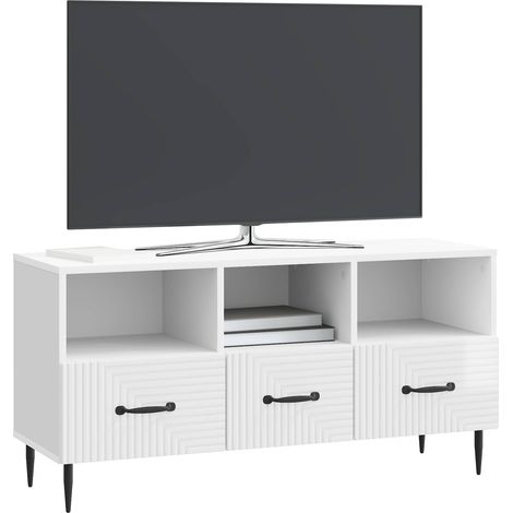 Maison Exclusive - TV-Schränk Hochglanz Weiß 102 x 34,5 x 50 cm H