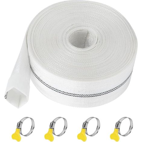 20M Tuyau Refoulement 1 1/4" Plat 32mm, Tuyau Plat Flexible en Tissu avec 4 Clips, Tuyau de Décharge pour Pompes Submersibles, Pompes à Eau Sale, Bassin, Jardin, Irrigation, Industrielles, de (1/5)