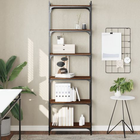 Libreria 6 Ripiani Rovere Marrone 60x30x188cm Legno Multistrato vidaXL (1/5)