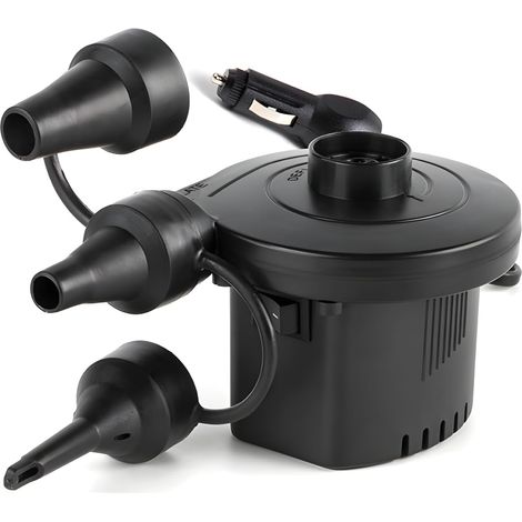 Pompe électrique pour lit gonflable, avec 3 embouts, gonflage/dégonflage rapide pour matelas, bouées, meubles, jouets débit 100 gallons/min (1/4)