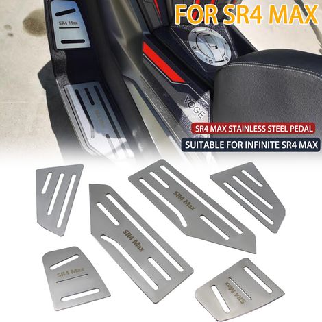 Suitable for Loncin SR4Max modification with stainless steel pedals, continuously variable pedals, LX350T-5 anti-slip pedal pads and a brushed metal plate.
