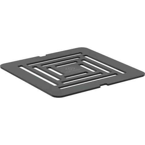 Ideal Standard - Ultra Flat S+, Griglia di scarico per piatto doccia, Acciaio Inossidabile, Nero (1/2)
