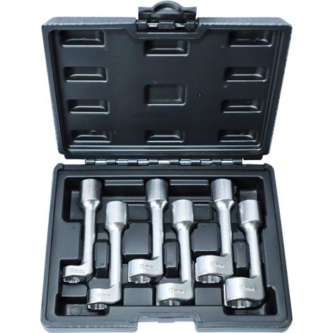 Passender 12-Punkt 1/2"-L-Typ-Diesel-Einspritzleitungs-Steckschlüsselsatz 12 14 16 17 18 19 mm (6-teilig)
