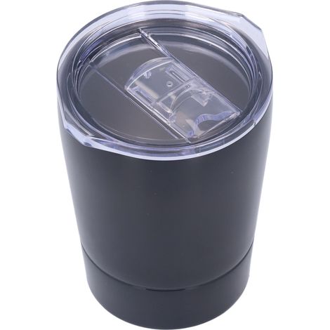 Tasse à café isotherme 260 ml en acier inoxydable, idéale pour les voyages, le bureau et les activités de plein air (noir). (1/5)