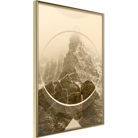 Affiche Murale Encadrée "Unconquered Peak" 30 x 42 cm Or