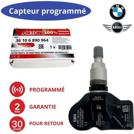 Sensor TPMS programado 433 MHz para BMW Serie 5/6/7/X1/X3/X4/Z4 y MINI - válvula de rueda, nuevo