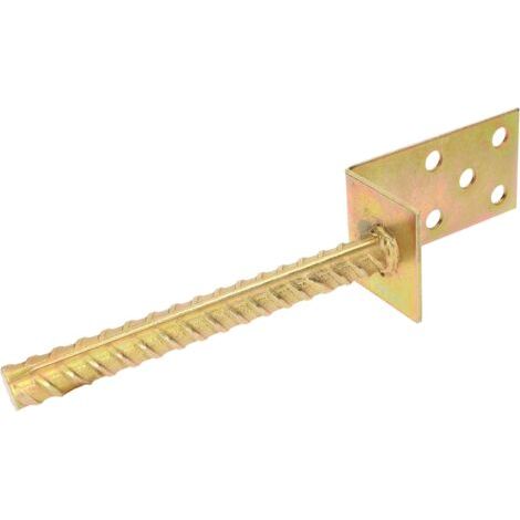 Ancre de poteau en L - Largeur réglable - 110 x 60 mm - Jaune-NANOTEH (1/5)