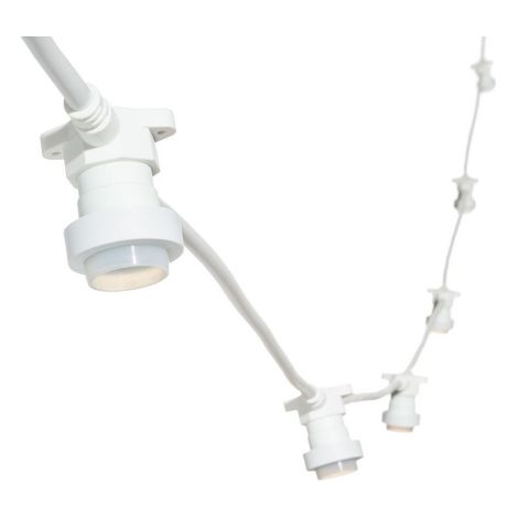 CATENA CATENARIA LUMINOSA 10 METRI BIANCA PER 10 LAMPADINE LED E27 DA ESTERNO IP65