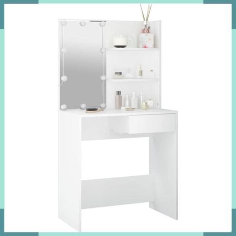 Coiffeuse - 808801 - Blanc - Avec LED - 74,5 x 40 x 141 cm (1/5)