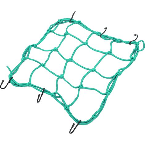Filet de chargement en nylon résistant et élastique avec crochets pour vélos de route, VTT, motos et véhicules électriques (vert) (1/5)