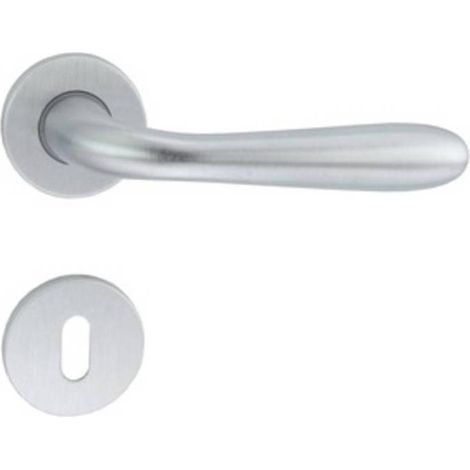 MANIGLIA GOCCIA M82 C/BOCCHETTA CROMO SATINATO