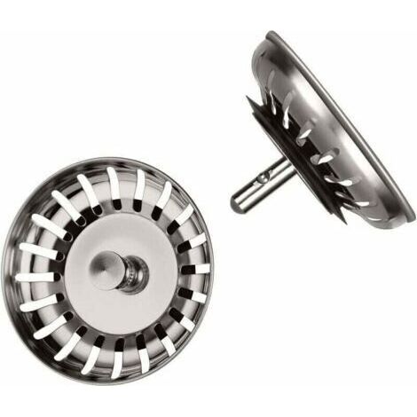 Filtre évier Cuisine 80mm, 2PCS Bouchon Evier Cuisine avec 2 Drain Hair Catcher, Filtre à évier Universel en Acier Inoxydable 304 épaissi pour Cuisine, Bouchon Evier, Crépine Cuisine,