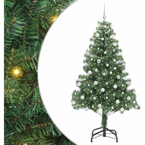 Sapin de Noël，Arbre de Noël avec 300 LED avec support Vert 180 cm PVC CFW48936 (1/5)