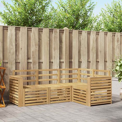 vidaXL Outdoor Sofa Set 4 pcs White Solid Acacia Wood (1/5)