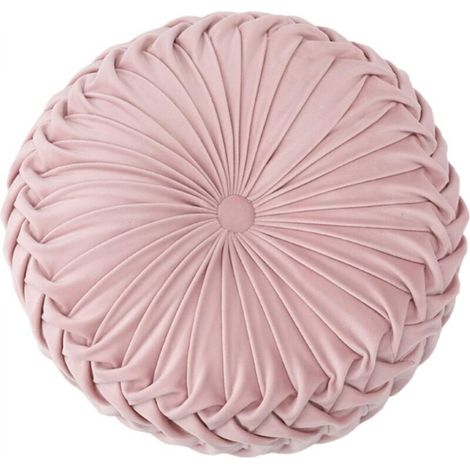 1 round pink chair cushion, 35 cm in diameter and 10 cm high. Washable seat cushion made of memory foam. (1/5)