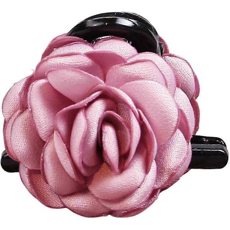 Pince à cheveux double face pour femme, décorée de roses, antidérapante, pince à cheveux en forme de requin.-Light purple (1/5)