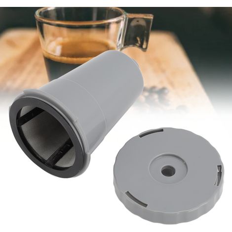 Cápsulas de café reutilizables de acero inoxidable (paquete de 2) con filtro – ajustables individualmente para cafeteras domésticas (1/5)