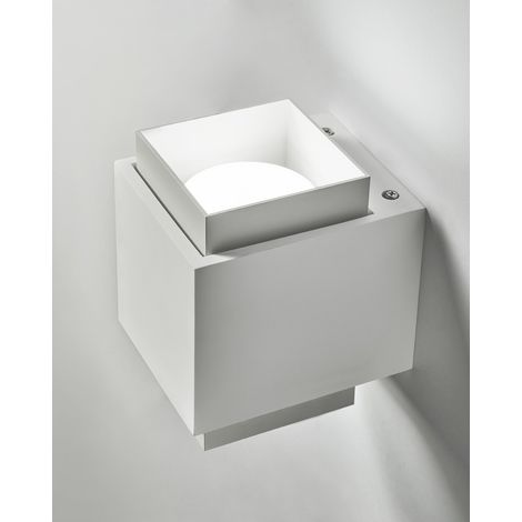 TECNICO Lampada da parete in gesso. Elemento in alluminio verniciato bianco opaco. Dotata di portalampada GX53