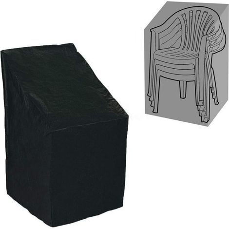 Wasserdichte, stapelbare Stuhlhülle aus 210D Oxford-Gewebe für Gartenmöbel, (Schwarz, 65 x 65 x 120 (80) cm) (1/5)